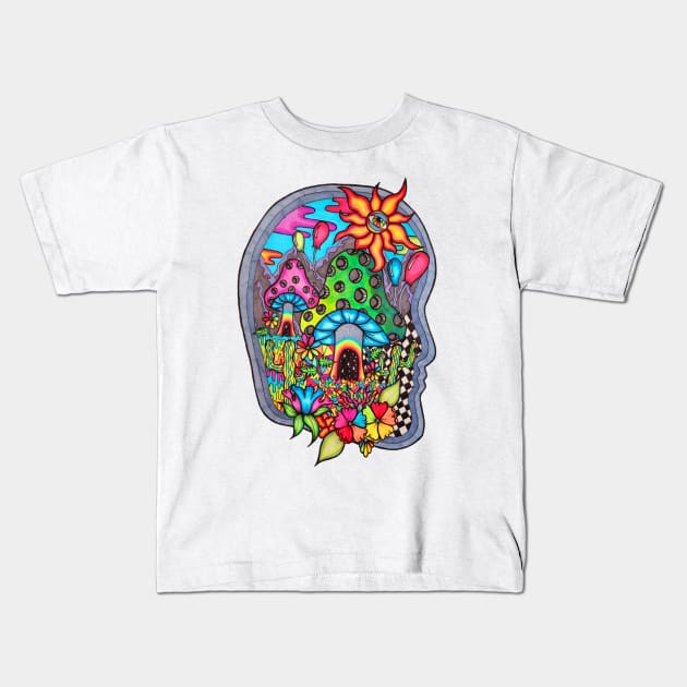 Psychedelic Thoughts Kids T-Shirt by Art by Rory 